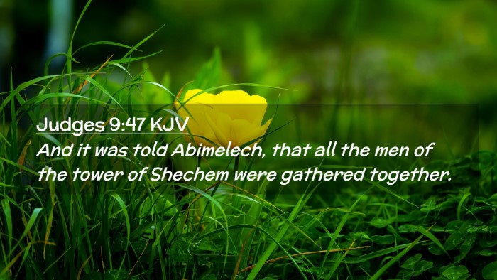 Picture 02 - Judges 9:47 KJV Desktop Wallpaper - And it was told Abimelech, that all the men of - Desktop Bible Verse Wallpaper