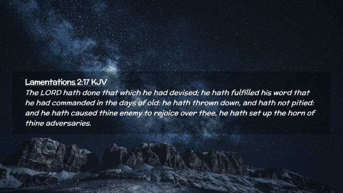 Picture 02 - Lamentations 2:17 KJV Desktop Wallpaper - The LORD hath done that which he had devised; he - Desktop Bible Verse Wallpaper