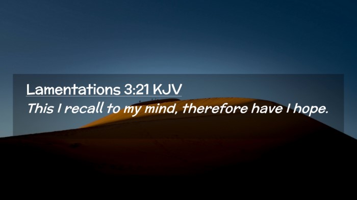 Picture 02 - Lamentations 3:21 KJV Desktop Wallpaper - This I recall to my mind, therefore have I - Desktop Bible Verse Wallpaper