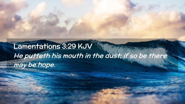 Picture 02 - Lamentations 3:29 KJV Desktop Wallpaper - He putteth his mouth in the dust; if so be there - Desktop Bible Verse Wallpaper