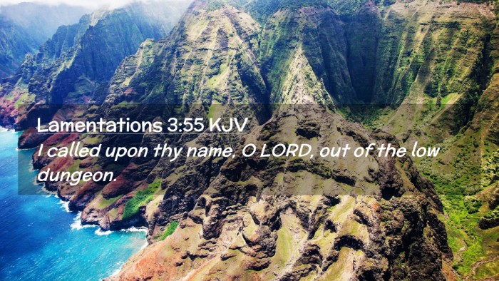 Picture 02 - Lamentations 3:55 KJV Desktop Wallpaper - I called upon thy name, O LORD, out of the low - Desktop Bible Verse Wallpaper