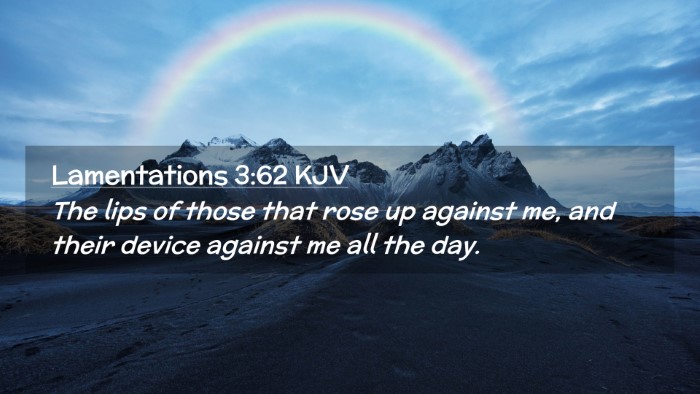 Picture 02 - Lamentations 3:62 KJV Desktop Wallpaper - The lips of those that rose up against me, and - Desktop Bible Verse Wallpaper