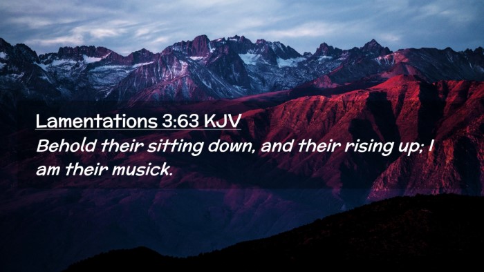 Picture 02 - Lamentations 3:63 KJV Desktop Wallpaper - Behold their sitting down, and their rising up; I - Desktop Bible Verse Wallpaper