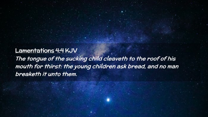 Picture 02 - Lamentations 4:4 KJV Desktop Wallpaper - The tongue of the sucking child cleaveth to the - Desktop Bible Verse Wallpaper