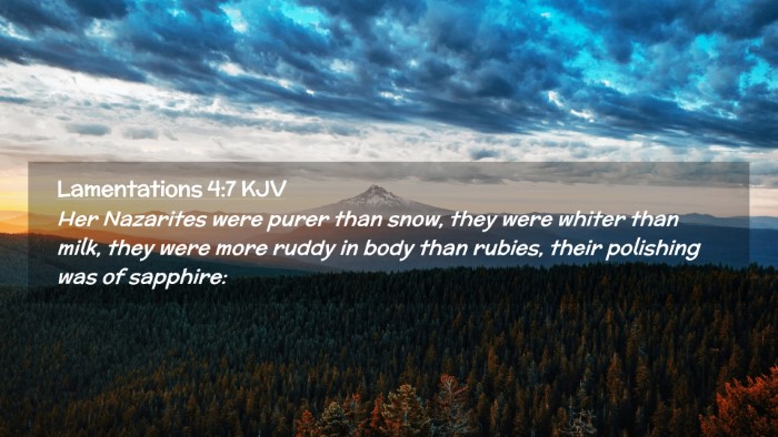 Picture 02 - Lamentations 4:7 KJV Desktop Wallpaper - Her Nazarites were purer than snow, they were - Desktop Bible Verse Wallpaper