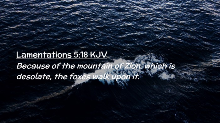 Picture 02 - Lamentations 5:18 KJV Desktop Wallpaper - Because of the mountain of Zion, which is - Desktop Bible Verse Wallpaper