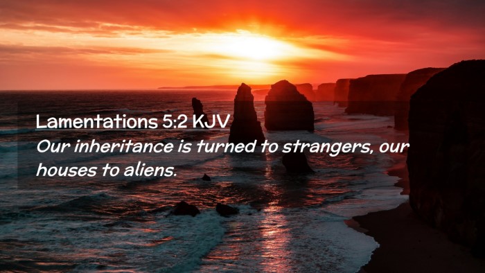 Picture 02 - Lamentations 5:2 KJV Desktop Wallpaper - Our inheritance is turned to strangers, our - Desktop Bible Verse Wallpaper