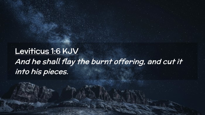 Picture 02 - Leviticus 1:6 KJV Desktop Wallpaper - And he shall flay the burnt offering, and cut it - Desktop Bible Verse Wallpaper