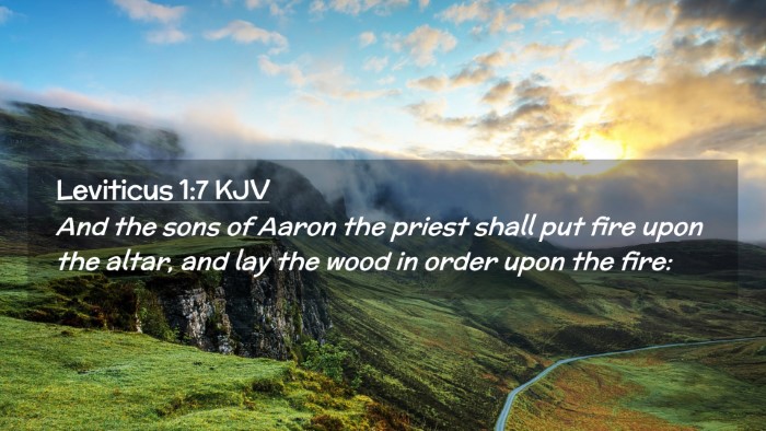Picture 02 - Leviticus 1:7 KJV Desktop Wallpaper - And the sons of Aaron the priest shall put fire - Desktop Bible Verse Wallpaper