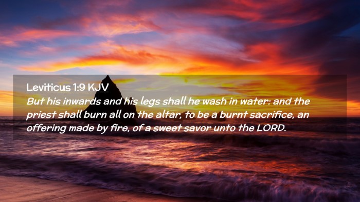 Picture 02 - Leviticus 1:9 KJV Desktop Wallpaper - But his inwards and his legs shall he wash in - Desktop Bible Verse Wallpaper