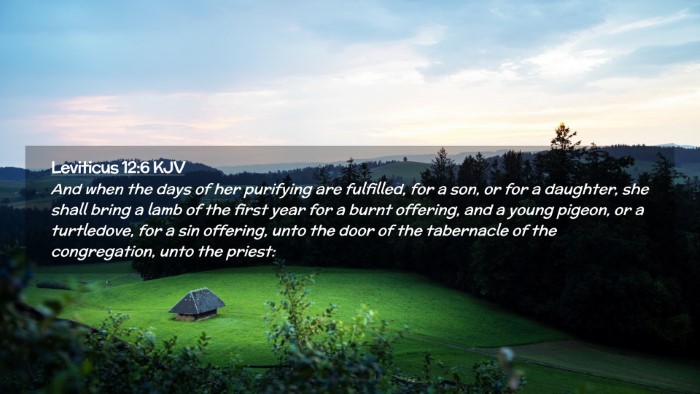 Picture 02 - Leviticus 12:6 KJV Desktop Wallpaper - And when the days of her purifying are fulfilled, - Desktop Bible Verse Wallpaper