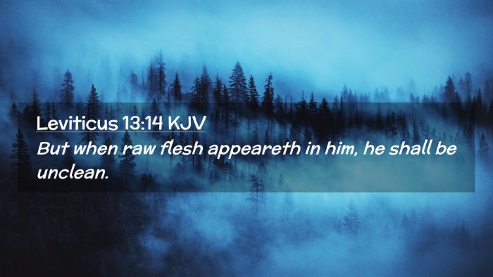 Picture 02 - Leviticus 13:14 KJV Desktop Wallpaper - But when raw flesh appeareth in him, he shall be - Desktop Bible Verse Wallpaper