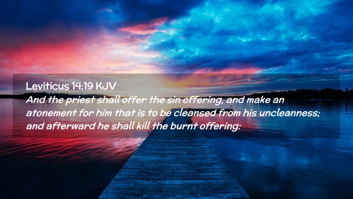 Picture 02 - Leviticus 14:19 KJV Desktop Wallpaper - And the priest shall offer the sin offering, and - Desktop Bible Verse Wallpaper