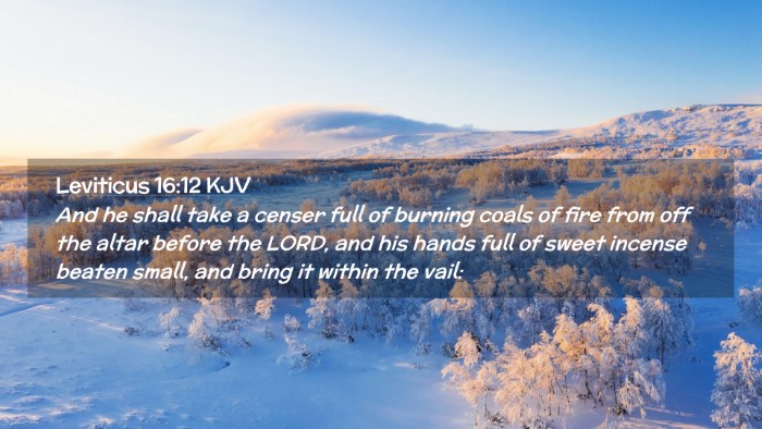 Picture 02 - Leviticus 16:12 KJV Desktop Wallpaper - And he shall take a censer full of burning coals - Desktop Bible Verse Wallpaper