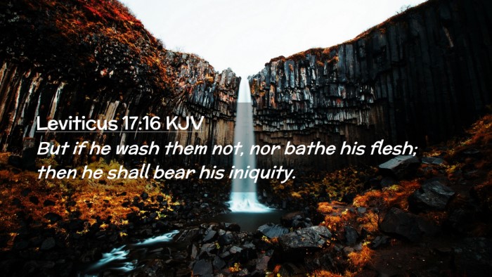 Picture 02 - Leviticus 17:16 KJV Desktop Wallpaper - But if he wash them not, nor bathe his flesh; - Desktop Bible Verse Wallpaper