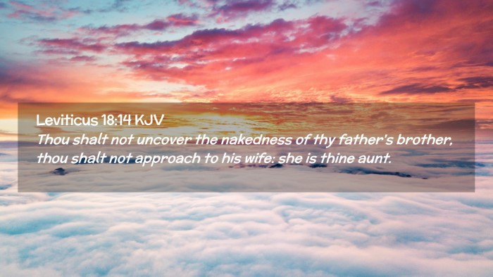 Picture 02 - Leviticus 18:14 KJV Desktop Wallpaper - Thou shalt not uncover the nakedness of thy - Desktop Bible Verse Wallpaper