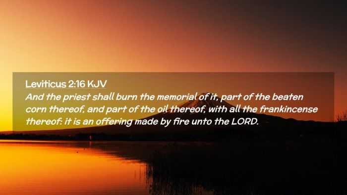 Picture 02 - Leviticus 2:16 KJV Desktop Wallpaper - And the priest shall burn the memorial of it, - Desktop Bible Verse Wallpaper