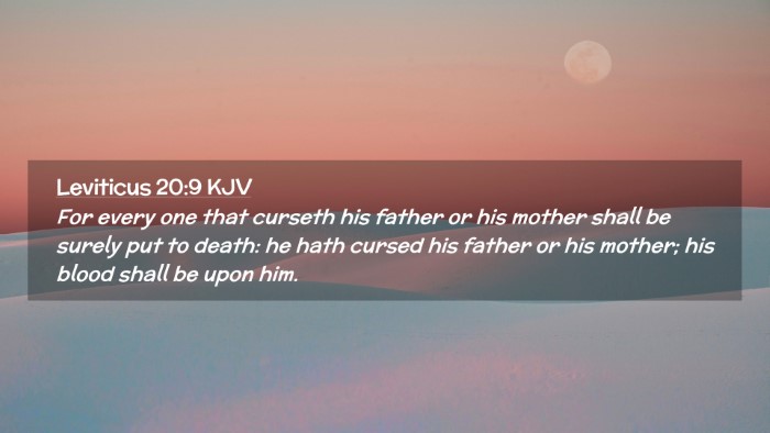 Picture 02 - Leviticus 20:9 KJV Desktop Wallpaper - For every one that curseth his father or his - Desktop Bible Verse Wallpaper