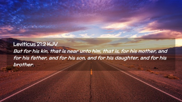 Picture 02 - Leviticus 21:2 KJV Desktop Wallpaper - But for his kin, that is near unto him, that is, - Desktop Bible Verse Wallpaper