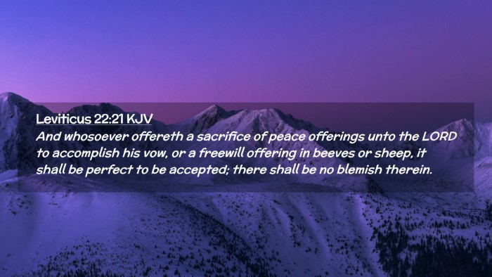 Picture 02 - Leviticus 22:21 KJV Desktop Wallpaper - And whosoever offereth a sacrifice of peace - Desktop Bible Verse Wallpaper