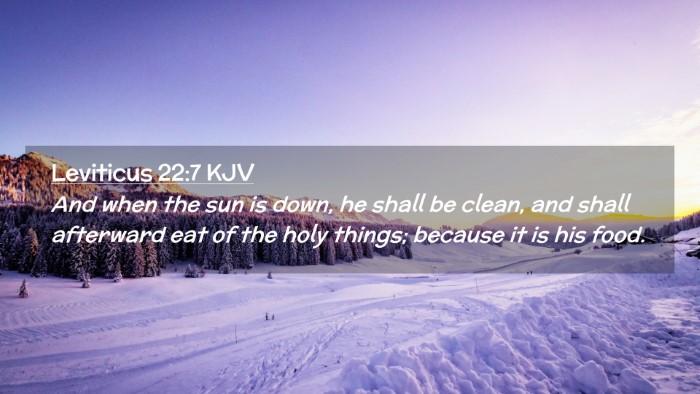 Picture 02 - Leviticus 22:7 KJV Desktop Wallpaper - And when the sun is down, he shall be clean, and - Desktop Bible Verse Wallpaper