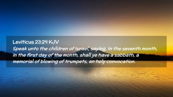 Picture 02 - Leviticus 23:24 KJV Desktop Wallpaper - Speak unto the children of Israel, saying, In the - Desktop Bible Verse Wallpaper