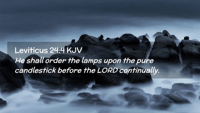 Picture 02 - Leviticus 24:4 KJV Desktop Wallpaper - He shall order the lamps upon the pure - Desktop Bible Verse Wallpaper