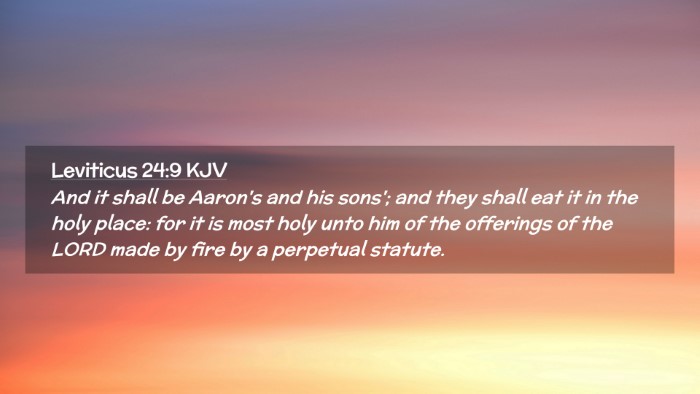 Picture 02 - Leviticus 24:9 KJV Desktop Wallpaper - And it shall be Aaron's and his sons'; and they - Desktop Bible Verse Wallpaper