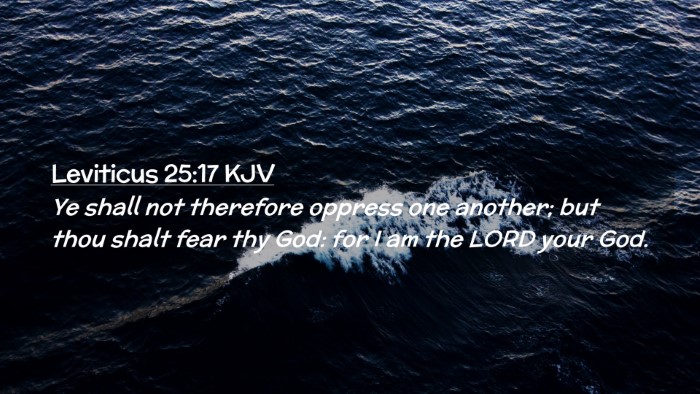 Picture 02 - Leviticus 25:17 KJV Desktop Wallpaper - Ye shall not therefore oppress one another; but - Desktop Bible Verse Wallpaper