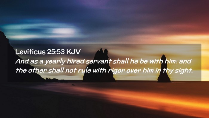 Picture 02 - Leviticus 25:53 KJV Desktop Wallpaper - And as a yearly hired servant shall he be with - Desktop Bible Verse Wallpaper