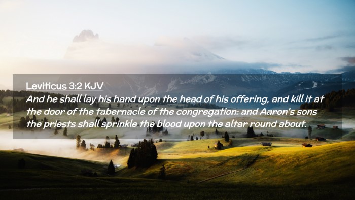 Picture 02 - Leviticus 3:2 KJV Desktop Wallpaper - And he shall lay his hand upon the head of his - Desktop Bible Verse Wallpaper