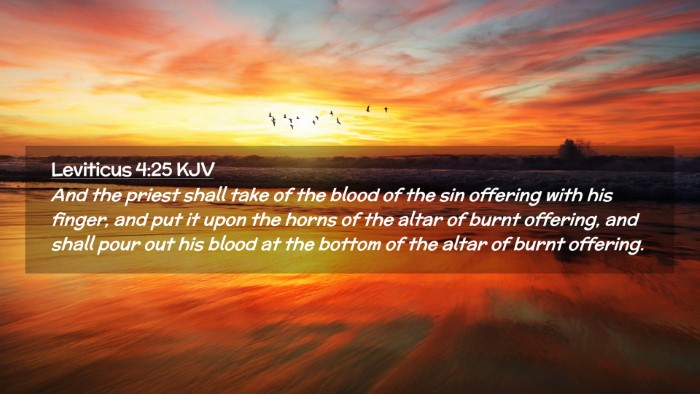 Picture 02 - Leviticus 4:25 KJV Desktop Wallpaper - And the priest shall take of the blood of the sin - Desktop Bible Verse Wallpaper