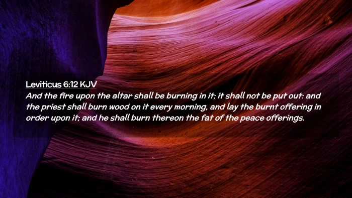 Picture 02 - Leviticus 6:12 KJV Desktop Wallpaper - And the fire upon the altar shall be burning in - Desktop Bible Verse Wallpaper