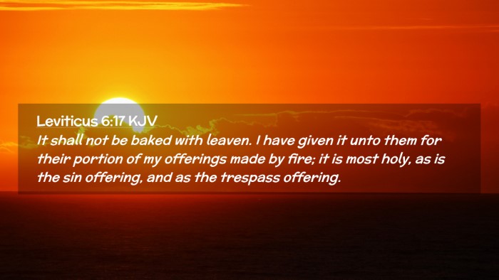 Picture 02 - Leviticus 6:17 KJV Desktop Wallpaper - It shall not be baked with leaven. I have given - Desktop Bible Verse Wallpaper
