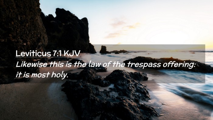 Picture 02 - Leviticus 7:1 KJV Desktop Wallpaper - Likewise this is the law of the trespass - Desktop Bible Verse Wallpaper