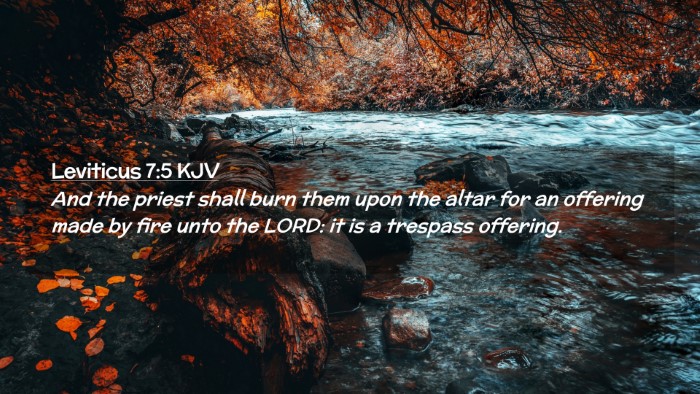 Picture 02 - Leviticus 7:5 KJV Desktop Wallpaper - And the priest shall burn them upon the altar for - Desktop Bible Verse Wallpaper