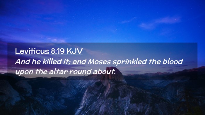 Picture 02 - Leviticus 8:19 KJV Desktop Wallpaper - And he killed it; and Moses sprinkled the blood - Desktop Bible Verse Wallpaper