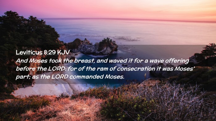 Picture 02 - Leviticus 8:29 KJV Desktop Wallpaper - And Moses took the breast, and waved it for a - Desktop Bible Verse Wallpaper