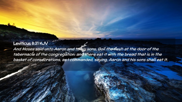 Picture 02 - Leviticus 8:31 KJV Desktop Wallpaper - And Moses said unto Aaron and to his sons, Boil - Desktop Bible Verse Wallpaper