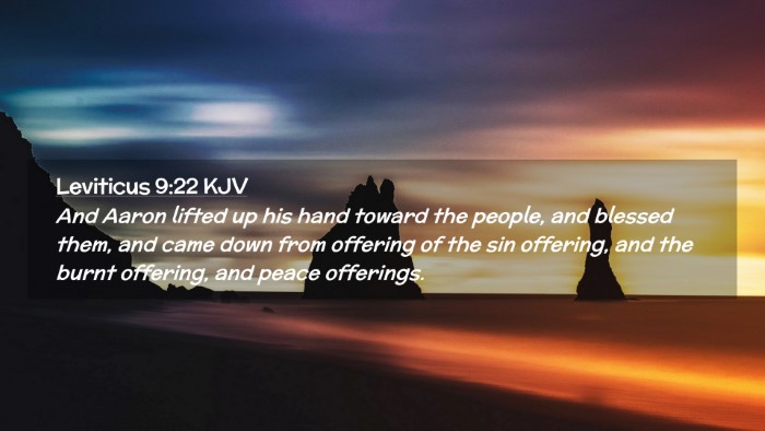 Picture 02 - Leviticus 9:22 KJV Desktop Wallpaper - And Aaron lifted up his hand toward the people, - Desktop Bible Verse Wallpaper