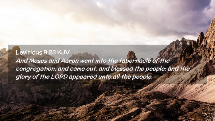 Picture 02 - Leviticus 9:23 KJV Desktop Wallpaper - And Moses and Aaron went into the tabernacle of - Desktop Bible Verse Wallpaper