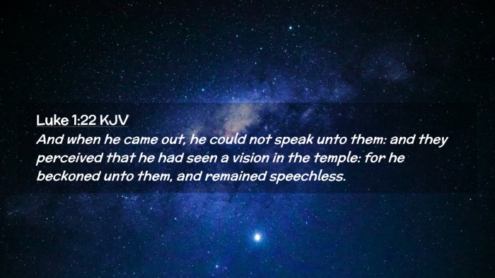 Picture 02 - Luke 1:22 KJV Desktop Wallpaper - And when he came out, he could not speak unto - Desktop Bible Verse Wallpaper