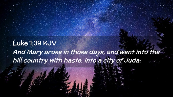 Picture 02 - Luke 1:39 KJV Desktop Wallpaper - And Mary arose in those days, and went into the - Desktop Bible Verse Wallpaper