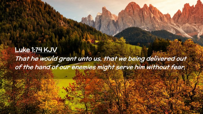 Picture 02 - Luke 1:74 KJV Desktop Wallpaper - That he would grant unto us, that we being - Desktop Bible Verse Wallpaper