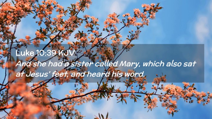 Picture 02 - Luke 10:39 KJV Desktop Wallpaper - And she had a sister called Mary, which also sat - Desktop Bible Verse Wallpaper