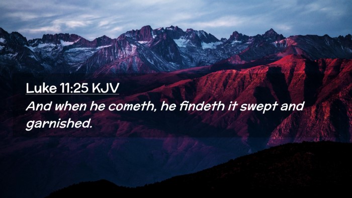 Picture 02 - Luke 11:25 KJV Desktop Wallpaper - And when he cometh, he findeth it swept and - Desktop Bible Verse Wallpaper