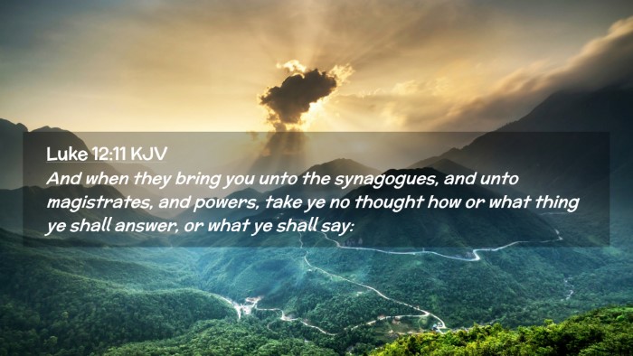 Picture 02 - Luke 12:11 KJV Desktop Wallpaper - And when they bring you unto the synagogues, and - Desktop Bible Verse Wallpaper