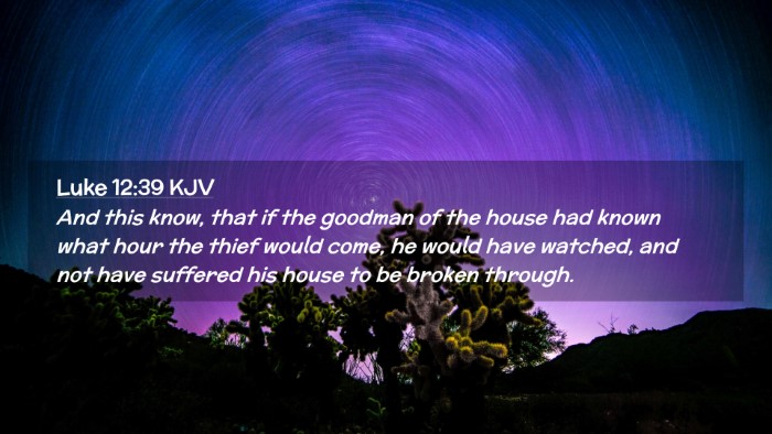 Picture 02 - Luke 12:39 KJV Desktop Wallpaper - And this know, that if the goodman of the house - Desktop Bible Verse Wallpaper