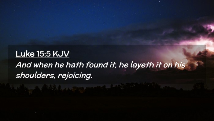 Picture 02 - Luke 15:5 KJV Desktop Wallpaper - And when he hath found it, he layeth it on his - Desktop Bible Verse Wallpaper