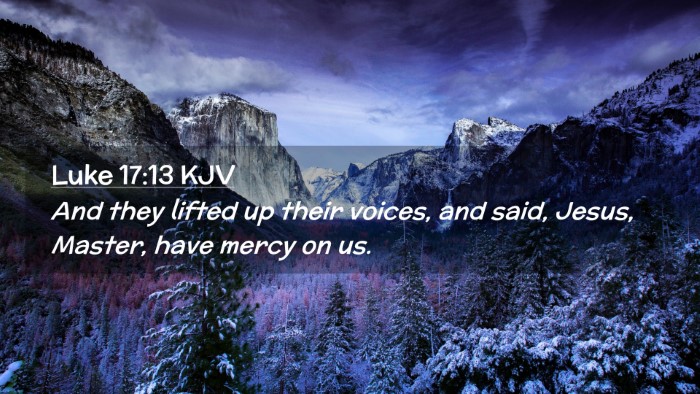 Picture 02 - Luke 17:13 KJV Desktop Wallpaper - And they lifted up their voices, and said, Jesus, - Desktop Bible Verse Wallpaper